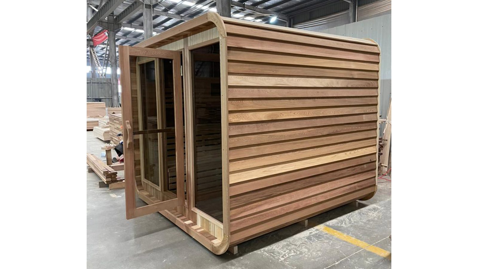 Aussensauna Panorama Zedernholz 250 Package Deal – Saunaerlebnis zuhause