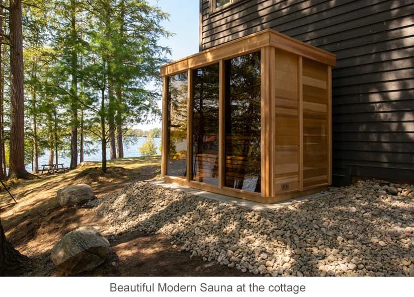 Aussensauna Box NEW – Die kompakte Gartensauna aus Zedernholz – Ofen von 6 bis 9 kW wählbar – Ansicht 4