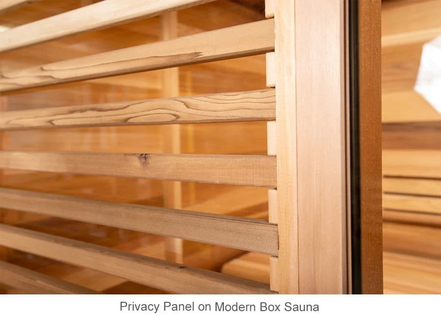 Aussensauna Box NEW – Die kompakte Gartensauna aus Zedernholz – Ofen von 6 bis 9 kW wählbar – Ansicht 6