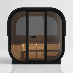 Cube 160 Nero – Dunkles Designobjekt für Terrasse und Garten – für zwei