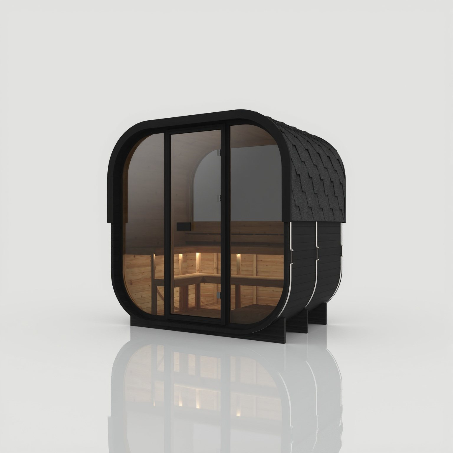 Cube 160 Nero – Dunkles Designobjekt für Terrasse und Garten – für zwei