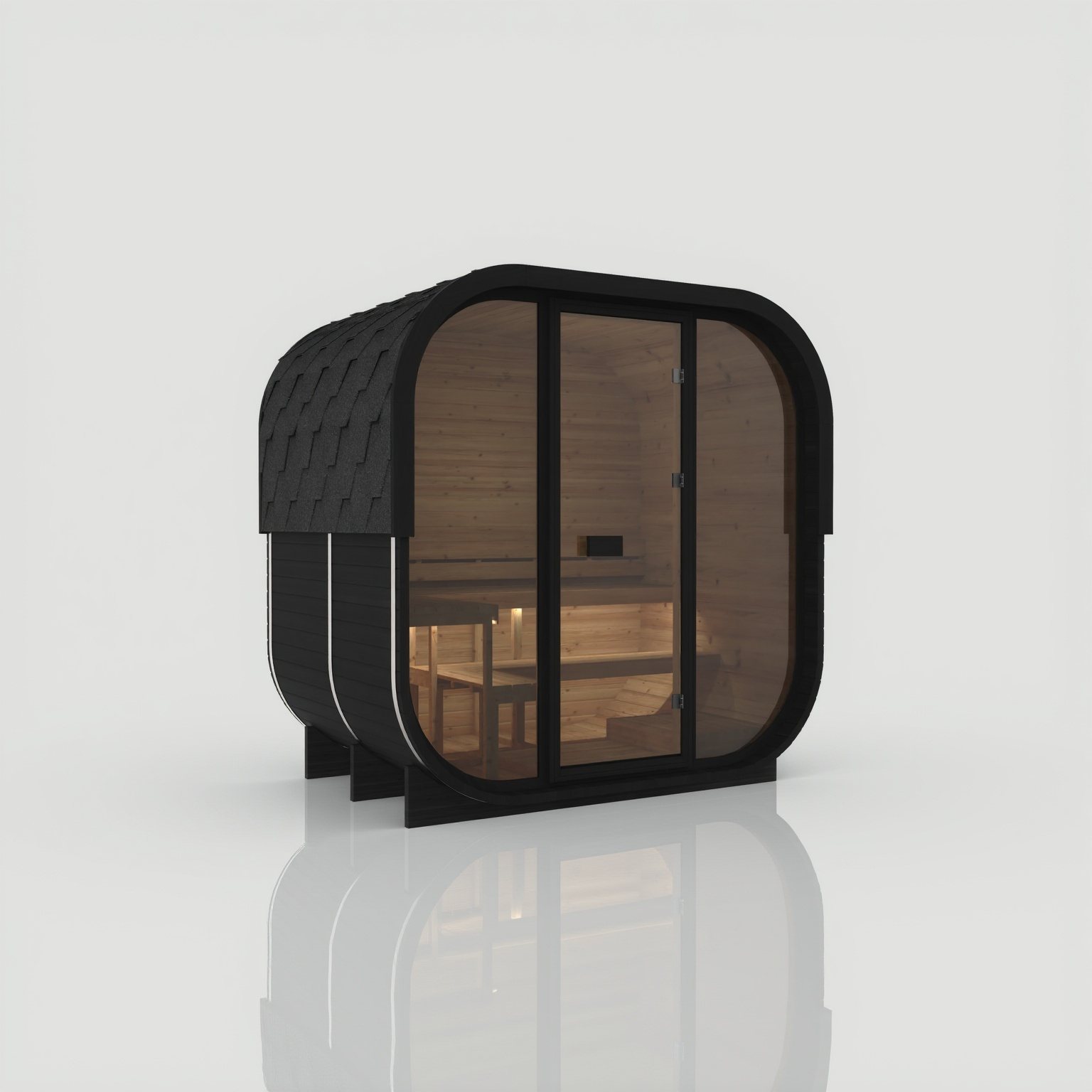 Cube 210 Nero – Der schwarze Cube für vier – Elektro- oder Holzofen – Ansicht 5
