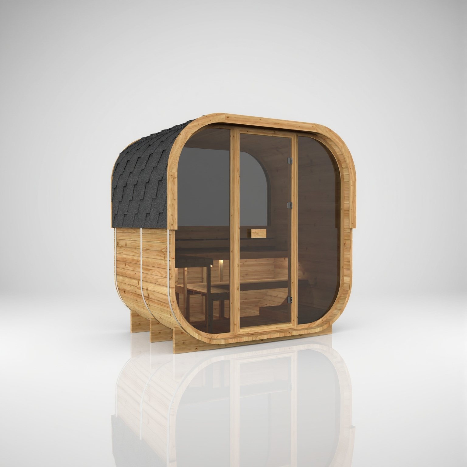 Cube 210 Scandi – Skandinavische Gartensauna für bis zu vier Personen – Ansicht 2