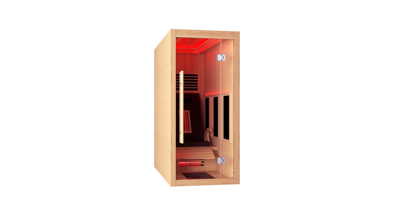 Infrarotkabine Zeder mit Massagesessel 90 – Infrarotkabine aus Zedernholz mit Massagefunktion und Vollspektrumstrahlern