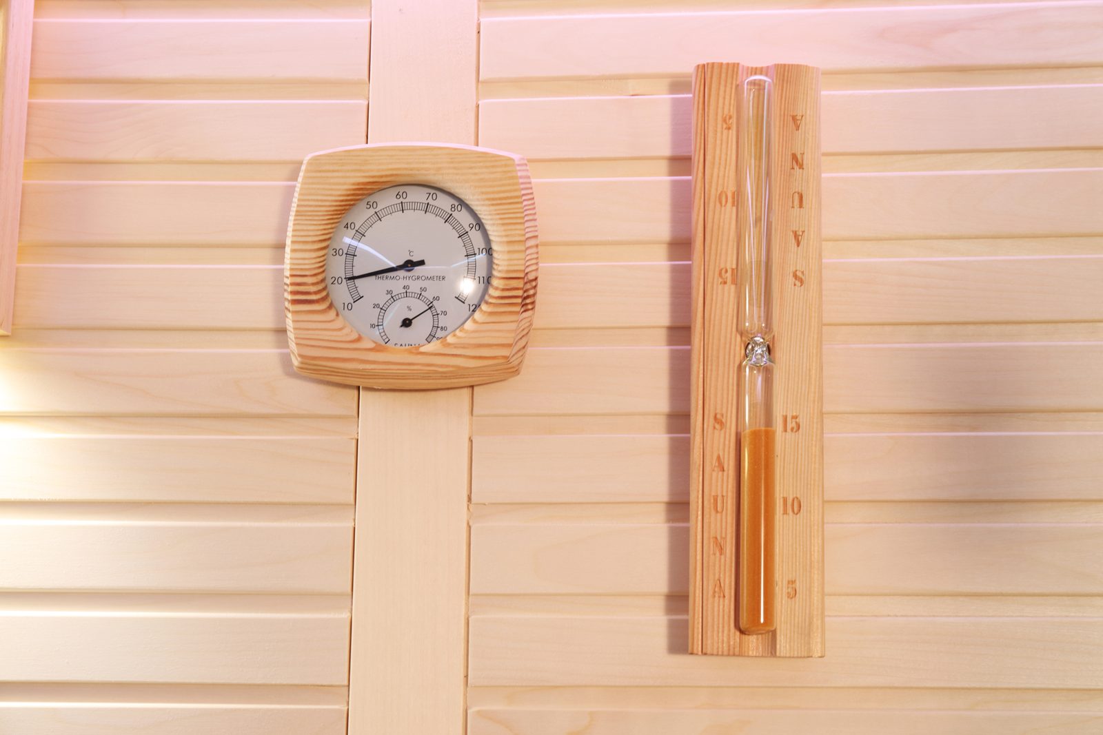 Innen Sauna Kopenhagen Kristall – Grosse Elementsauna aus Aspen-Holz mit Kristallwand – Ansicht 5
