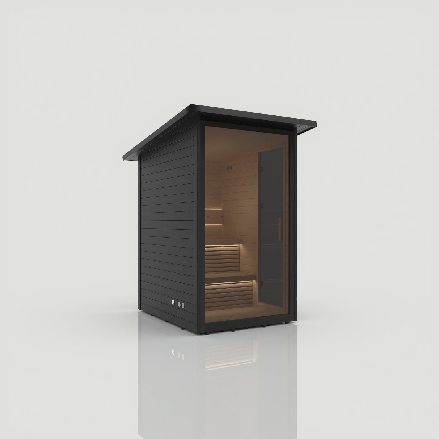Mini Cabin – Die kleine Gartensauna mit klassischer Hüttenform – Ansicht 3