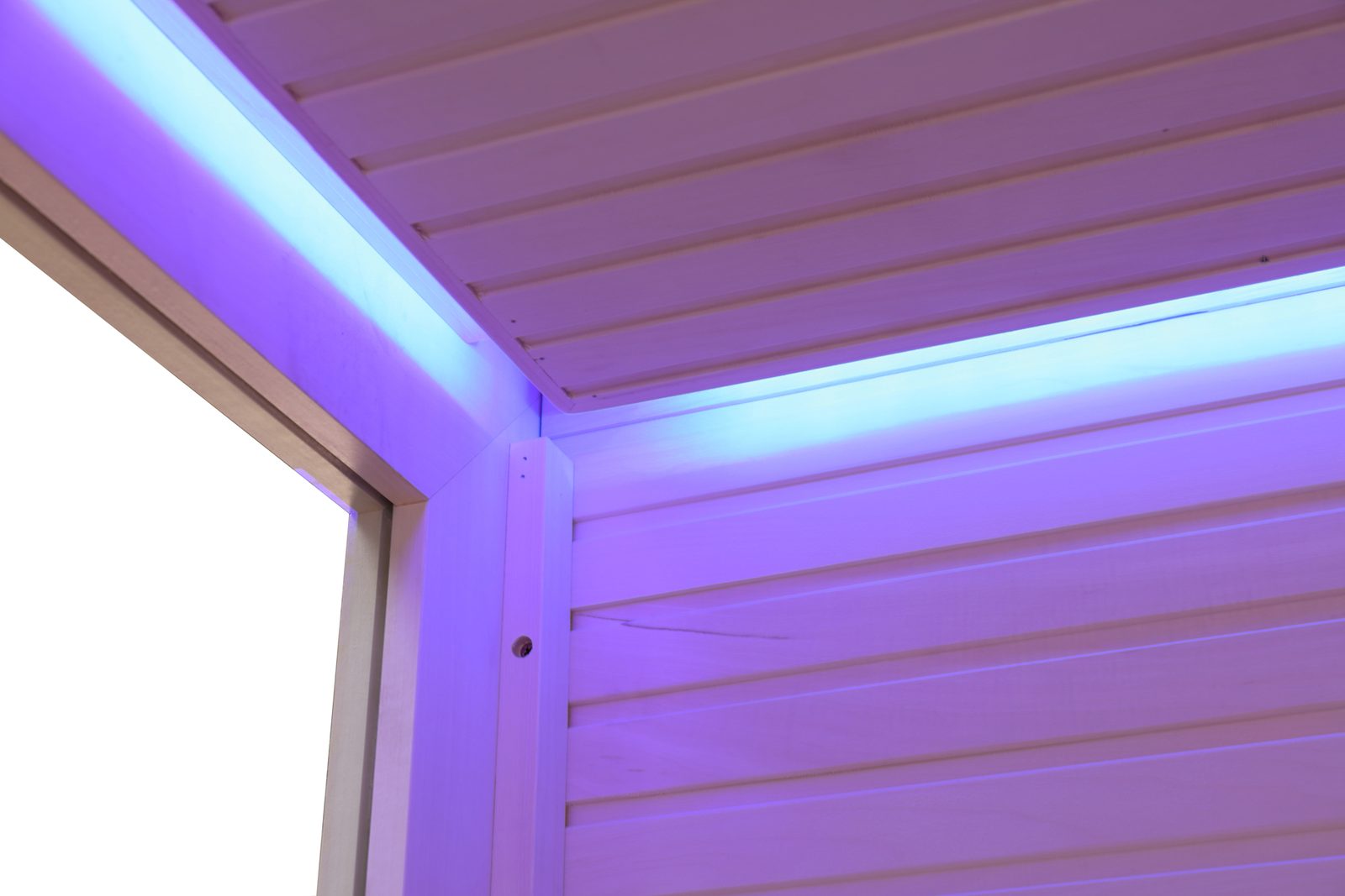 Innen Sauna Saas Fee Kristallwand 220 – Elementsauna aus Ayous-Holz mit Kristallwand und Farblicht – Ansicht 9