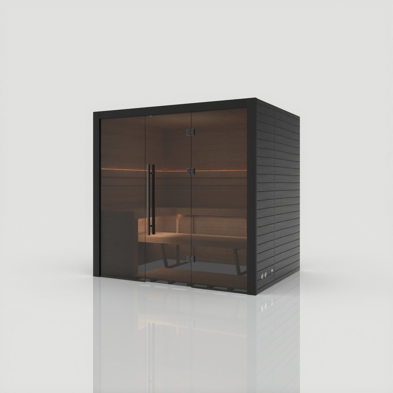 Traditional 210 Nero – Dunkle Sauna-Architektur für drei bis vier Personen