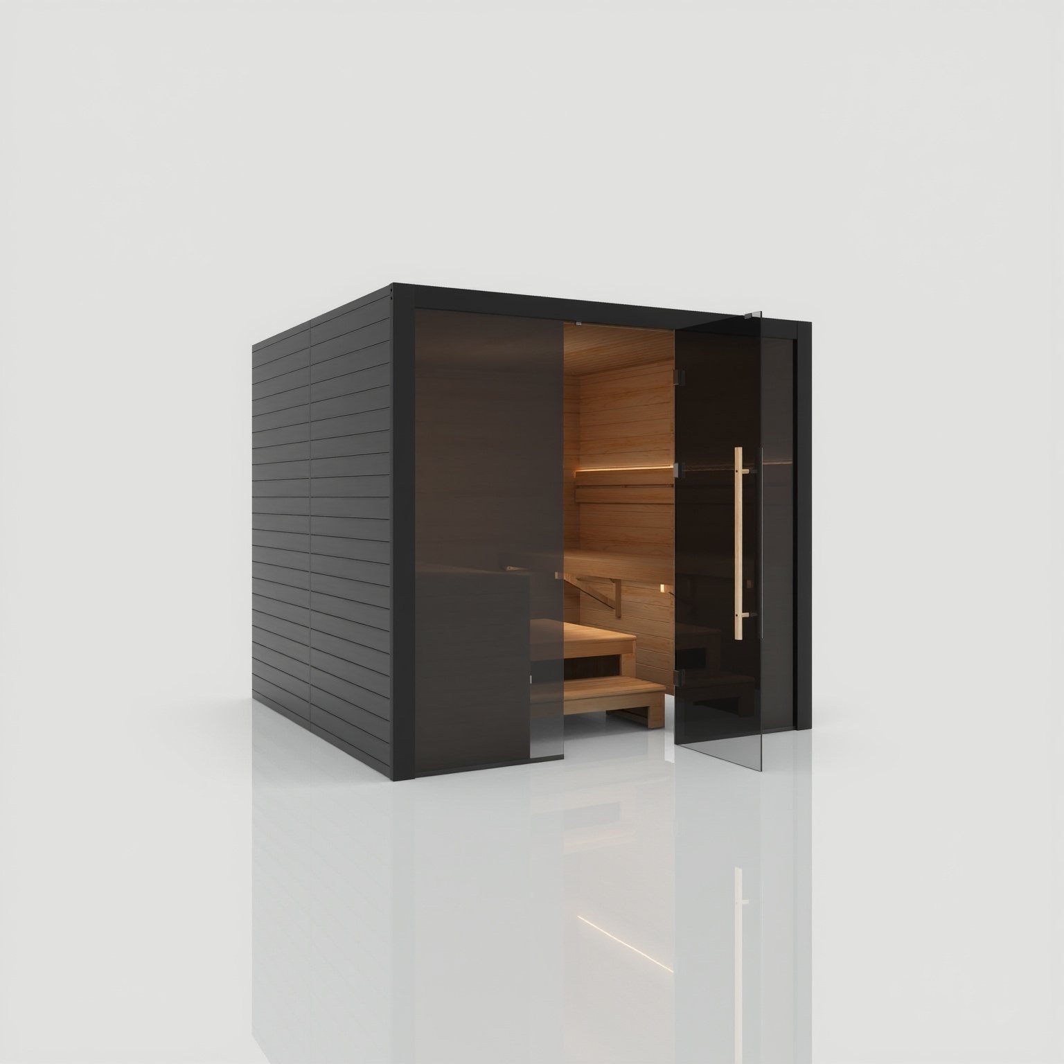 Traditional 220 Nero – Die grosse dunkle Indoor-Sauna für bis zu sechs Personen – Ansicht 3
